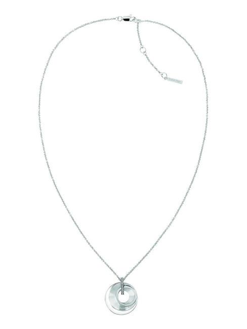 CALVIN KLEIN SCULPTURAL Collana con cerchi e zirconi acciaio - Collane