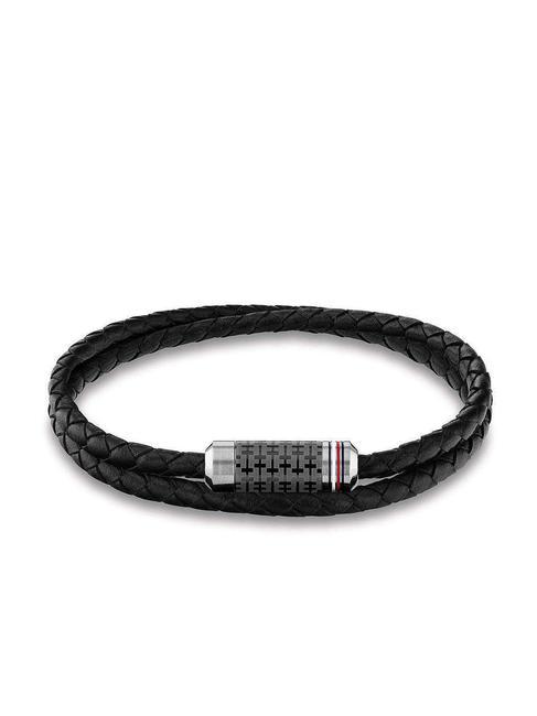 TOMMY HILFIGER TD WRAP BRAIDED Braccialetto in pelle intrecciata black - Bracciali Uomo