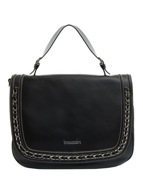 BRACCIALINI NORA Borsa cartelletta in pelle nero - Borse Donna