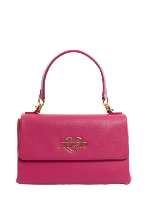 LOVE MOSCHINO METALLIC LOGO Borsa a mano con tracolla fuxia - Borse Donna