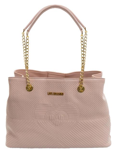 LOVE MOSCHINO QUILTED Borsa a spalla manic catena cipria - Borse Donna