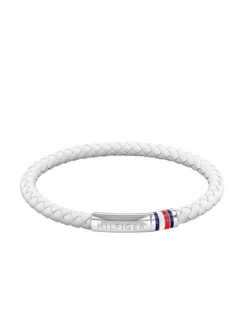 TOMMY HILFIGER INTERWOVEN BRAID Bracciale in pelle bianco - Bracciali Uomo