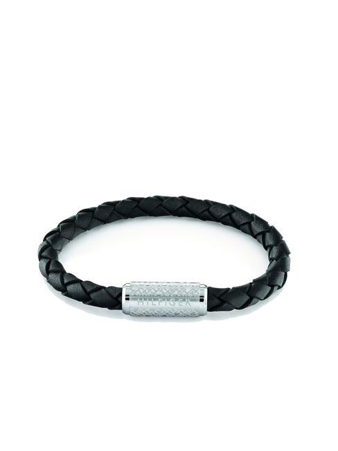 TOMMY HILFIGER EXPLODED BRAID Bracciale in pelle grigio - Bracciali Uomo