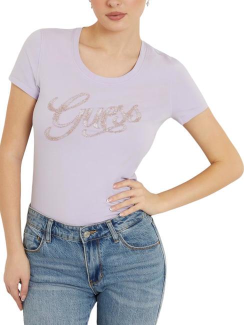 GUESS SCRIPT  T-shirt a maniche corte new light lilac - T-shirt e Top Donna