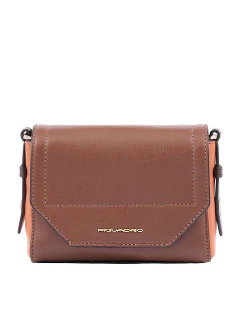 PIQUADRO CIRCLE Mini Bag a tracolla, in pelle marrone/arancione - Borse Donna