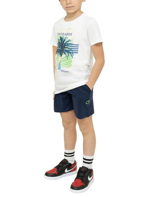 TRUSSARDI MARIS Set t-shirt e bermuda in cotone white/ind. - Tute bambini