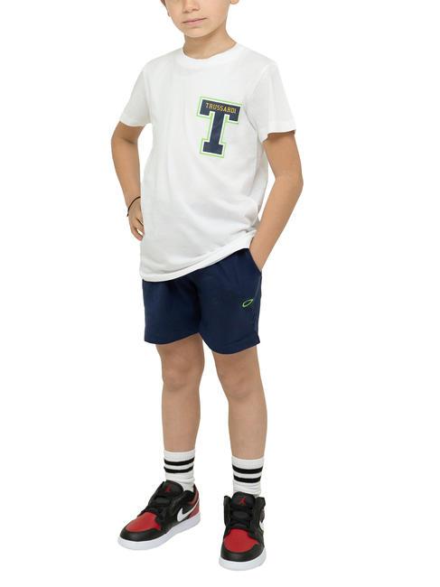 TRUSSARDI POLANCO Set t-shirt e bermuda in cotone white/ind. - Tute bambini