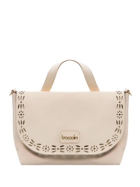 BRACCIALINI SARA Borsa in pelle con tracolla beige - Borse Donna