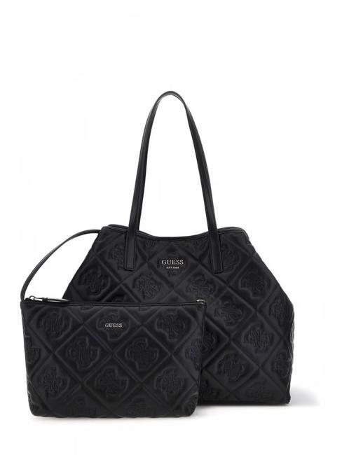 GUESS VIKKY LL Embossed Borsa a spalla 2 in 1 black logo - Borse Donna