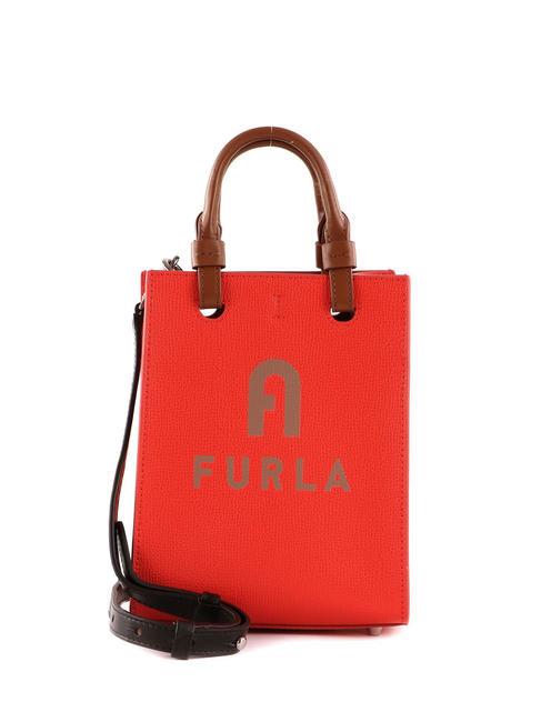 FURLA VARSITY STYLE Borsa verticale in pelle con tracolla spritz+greige - Borse Donna