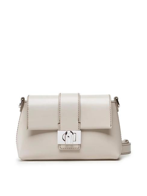 FURLA CHARLOTTE Borsa mini in pelle a tracolla perla - Borse Donna