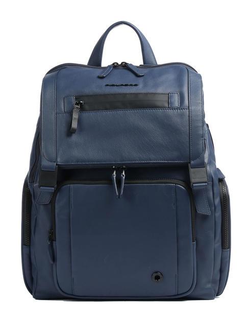 PIQUADRO CHARLIE  Zaino porta PC 14" in pelle blu - Zaini da lavoro porta PC