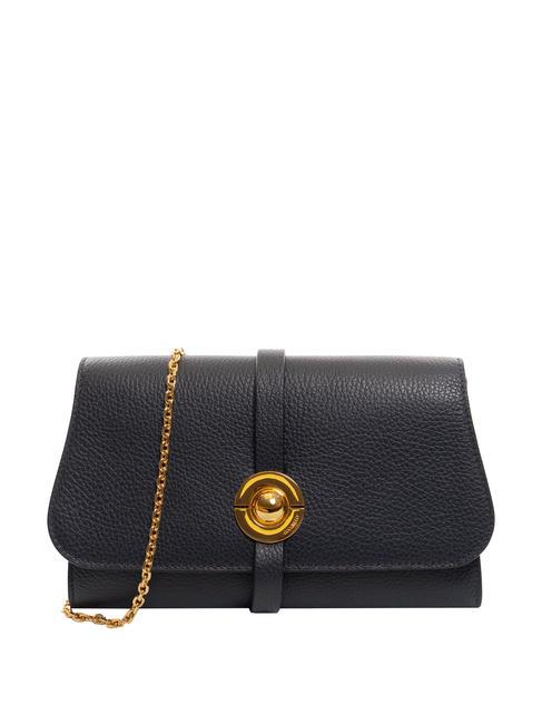 COCCINELLE MARGHERITA Borsa in pelle martellata tracolla catena midnight blue - Borse Donna