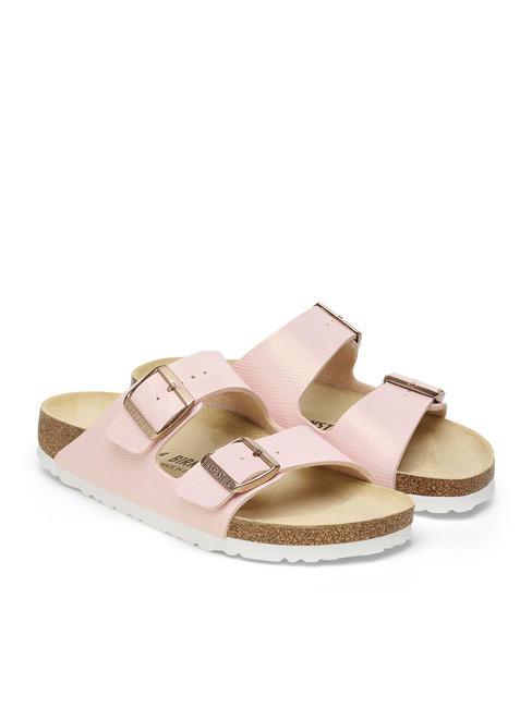 BIRKENSTOCK ARIZONA BIRKO-FLOR Ciabatta sandalo shiny lizard light rose - Scarpe Donna