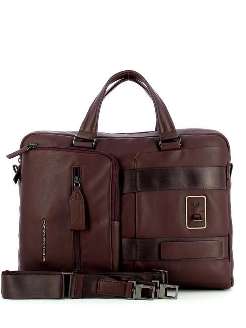 PIQUADRO DIONISIO Cartella porta PC 14", in pelle bordeaux - Cartelle Lavoro