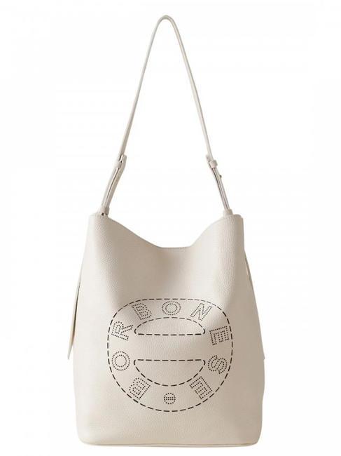 BORBONESE 9KA MAYFAIR Borsa secchiello in pelle martellata 61 chantilly cream - Borse Donna