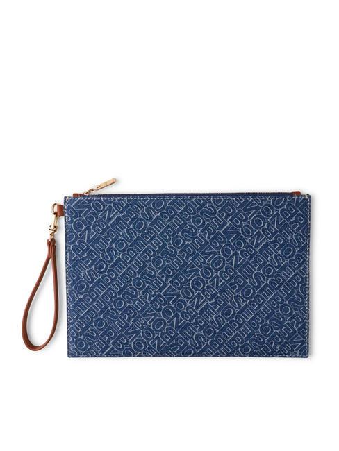 BORBONESE DENIMANIA Pochette con polsierina blu/terracotta - Borse Donna