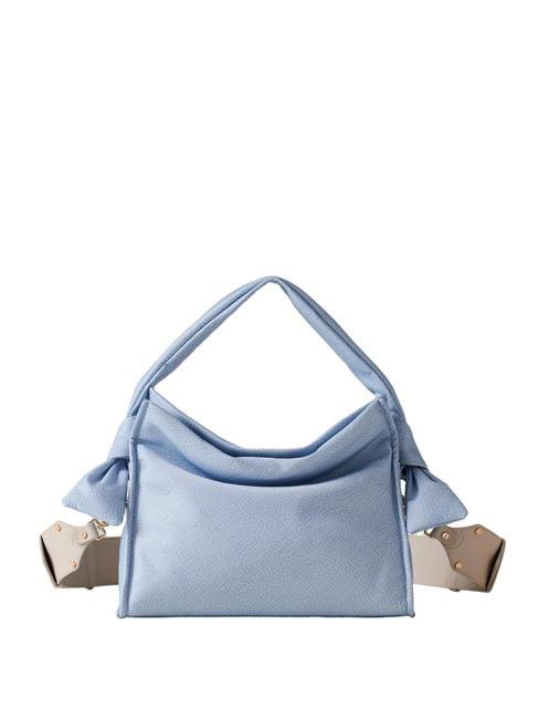 BORBONESE LOVER NYLON Borsa hobo piccola con tracolla topazio/grigio chiaro - Borse Donna