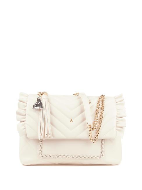 L'ATELIER DU SAC AMERICAN IN PARIS Borsa a spalla media con rouches ivory - Borse Donna