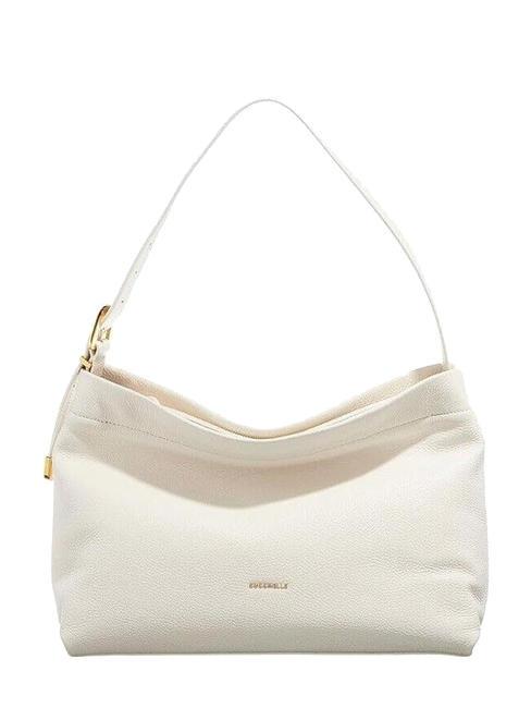 COCCINELLE GLEEN Borsa a spalla in pelle martellata coconut milk - Borse Donna