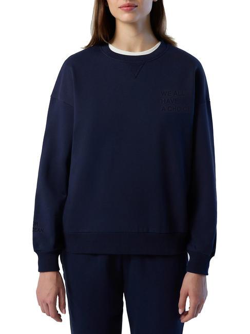 NORTH SAILS WE ALL HAVE A CHOICE Felpa in cotone navy blue - Felpe Donna