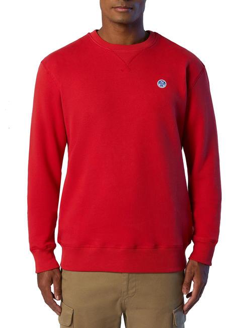 NORTH SAILS ROUND LOGO Felpa girocollo in cotone red lava - Felpe Uomo