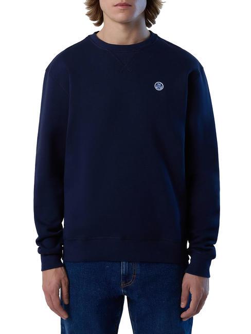 NORTH SAILS ROUND LOGO Felpa girocollo in cotone navy blue - Felpe Uomo