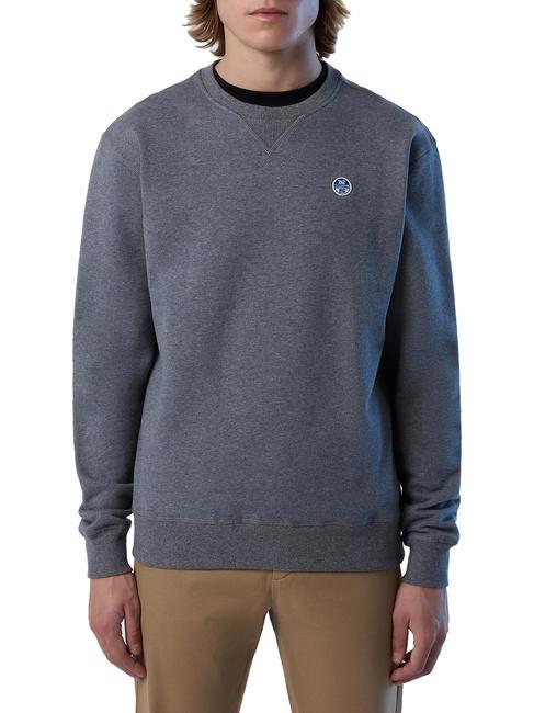 NORTH SAILS ROUND LOGO Felpa girocollo in cotone medium grey melange - Felpe Uomo