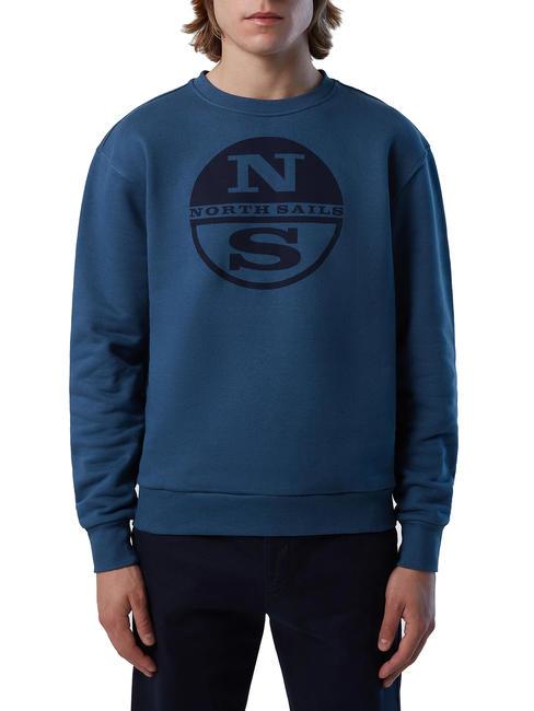 NORTH SAILS MAXI LOGO Felpa girocollo in cotone winter sea - Felpe Uomo