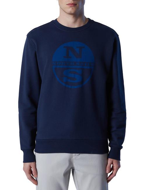 NORTH SAILS N|S LOGO Felpa girocollo in cotone navy blue - Felpe Uomo