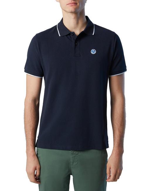 NORTH SAILS ROUND LOGO Polo manica corta in cotone navy blue - Polo Uomo