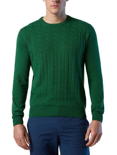 NORTH SAILS CABLE Maglione girocollo a trecce eden green - Maglie Uomo