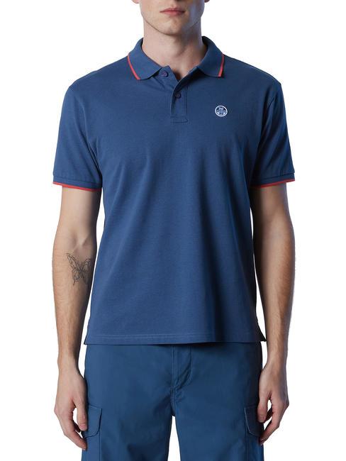 NORTH SAILS ROUND LOGO Polo manica corta in cotone dark denim - Polo Uomo