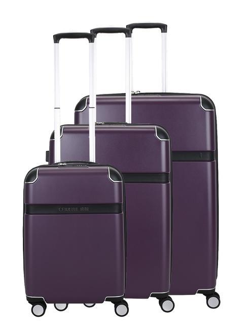 CERRUTI 1881 Set trolley espandibili: cabin+medio+grande  viola - Set Trolley