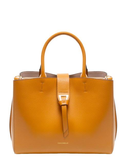 COCCINELLE ALBA Borsa in pelle martellata con tracolla paprika - Borse Donna