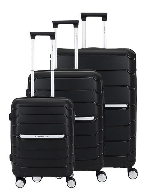 CERRUTI 1881 Set 3 trolley: cabin, medio, grande nero - Set Trolley