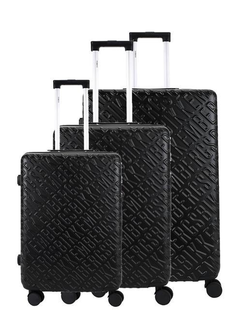 BIKKEMBERGS YUGINE Set 3 trolley: cabin+medio+grande nero - Set Trolley