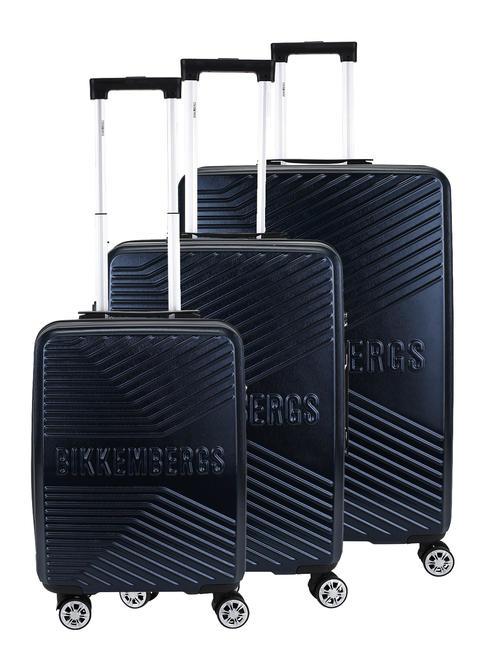 BIKKEMBERGS DERIVE Set 3 trolley: cabin+medio+grande blue - Set Trolley