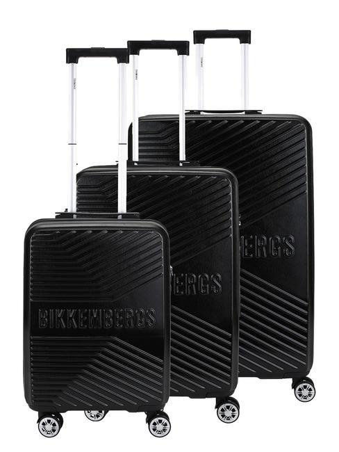 BIKKEMBERGS DERIVE Set 3 trolley: cabin+medio+grande nero - Set Trolley