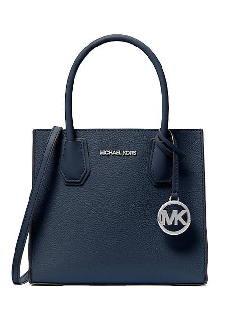 MICHAEL KORS MERCER Borsa a mano, con tracolla, in pelle navy - Borse Donna