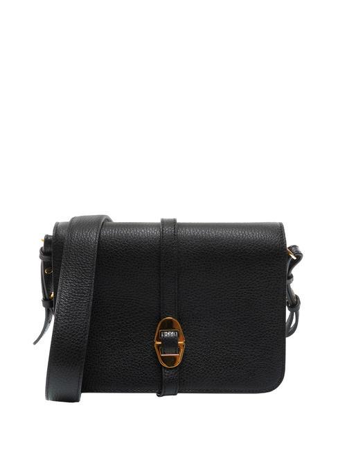 COCCINELLE COSIMA Borsa a tracolla in pelle martellata Nero - Borse Donna