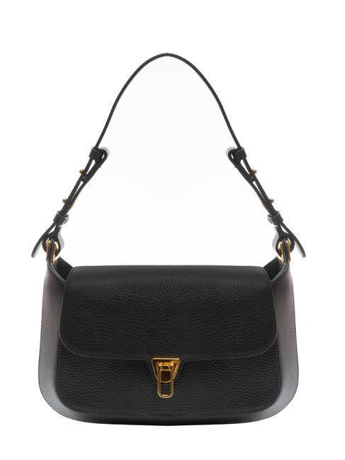 COCCINELLE CRISTHY Borsa a spalla in pelle martellata Nero - Borse Donna