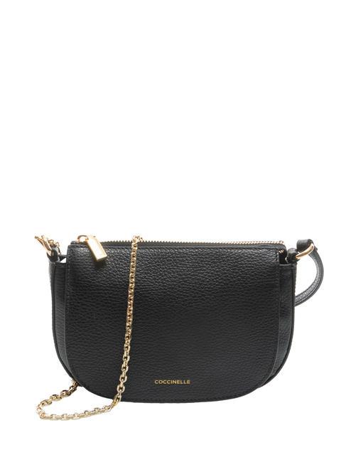 COCCINELLE ANNE Borsa mini tracolla in pelle martellata Nero - Borse Donna