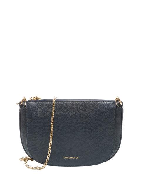 COCCINELLE ANNE Borsa mini tracolla in pelle martellata midnight blue - Borse Donna