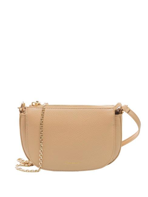 COCCINELLE ANNE Borsa mini tracolla in pelle martellata toasted - Borse Donna