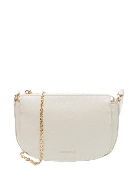 COCCINELLE ANNE Borsa mini tracolla in pelle martellata coconut milk - Borse Donna