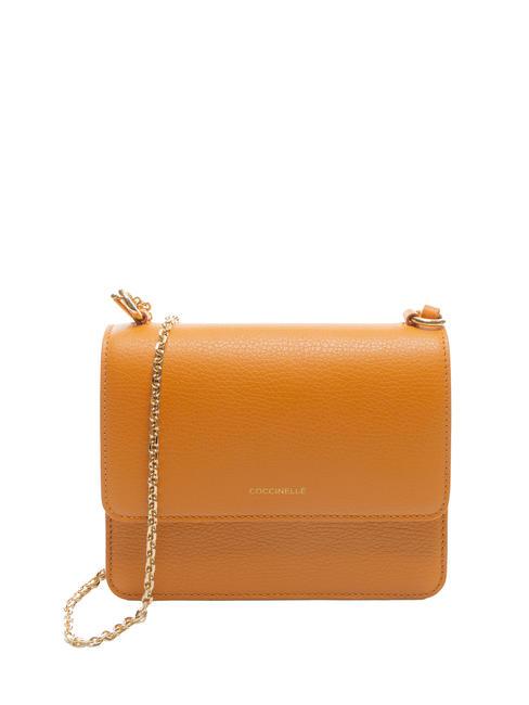 COCCINELLE ANNE Borsa mini con flap in pelle martellata paprika - Borse Donna