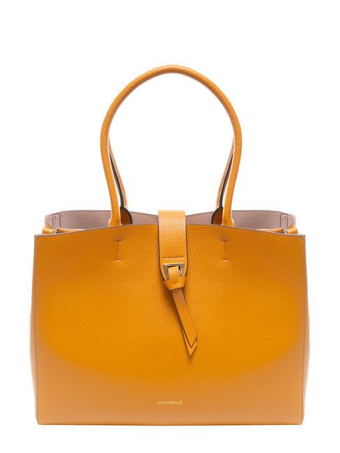 COCCINELLE ALBA Borsa shopping in pelle martellata paprika - Borse Donna