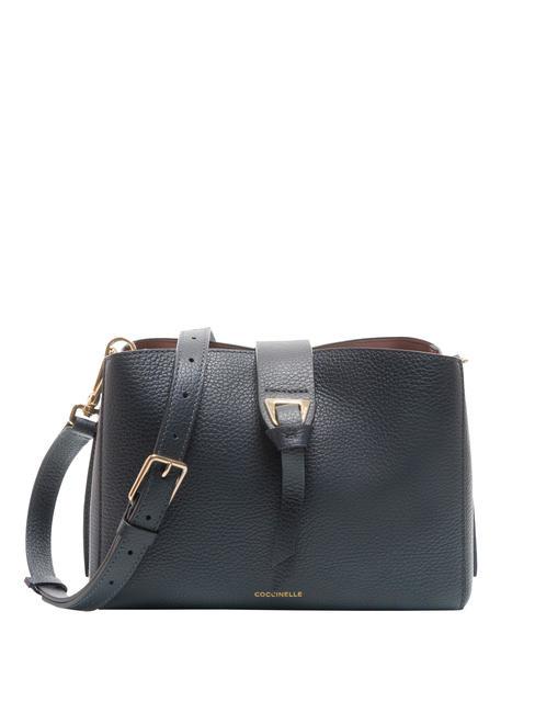 COCCINELLE ALBA Borsa a tracolla in pelle martellata midnight blue - Borse Donna