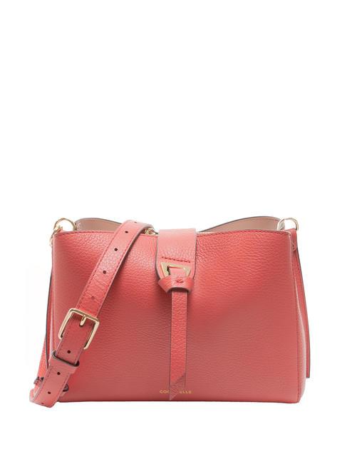 COCCINELLE ALBA Borsa a tracolla in pelle martellata cranberry - Borse Donna